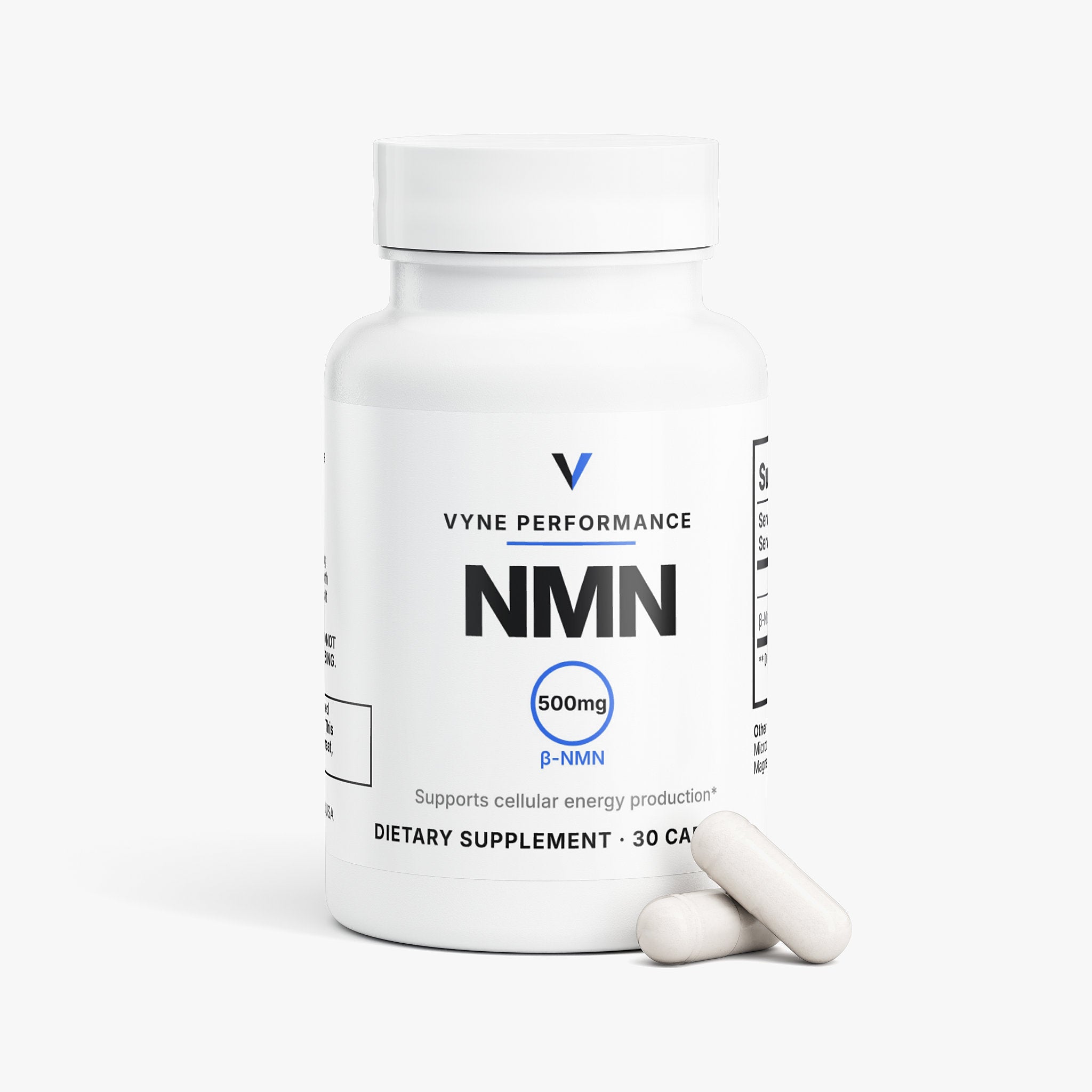 Vyne Performance NMN supplement label and serving size