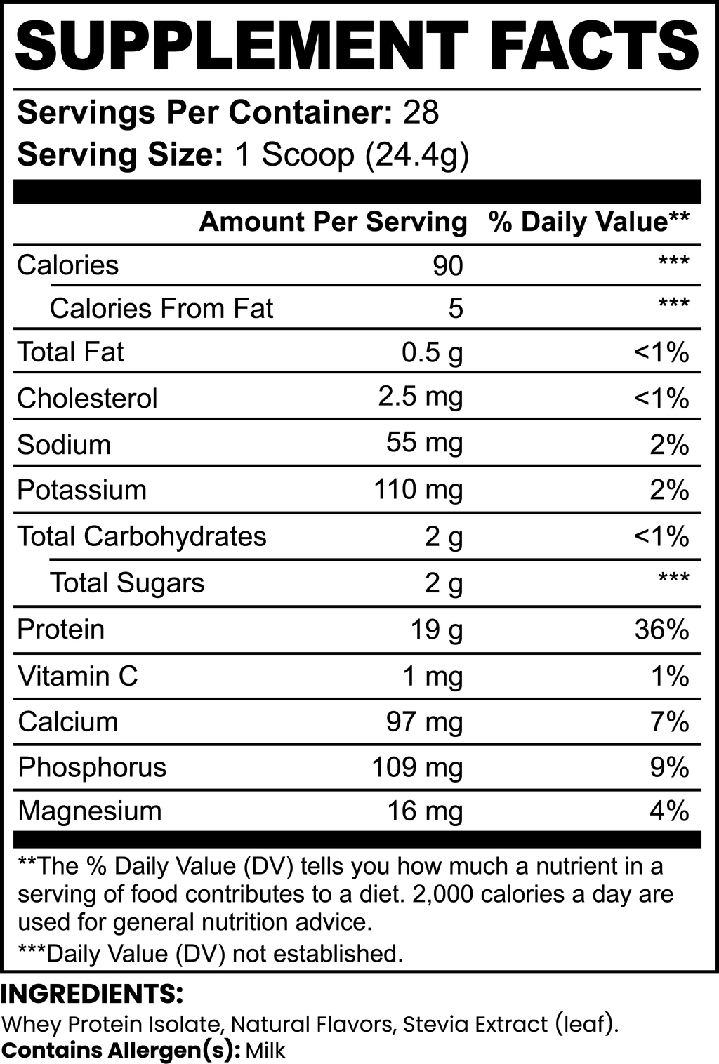Whey Protein Isolate — 19g Protein, Just 3 Ingredients