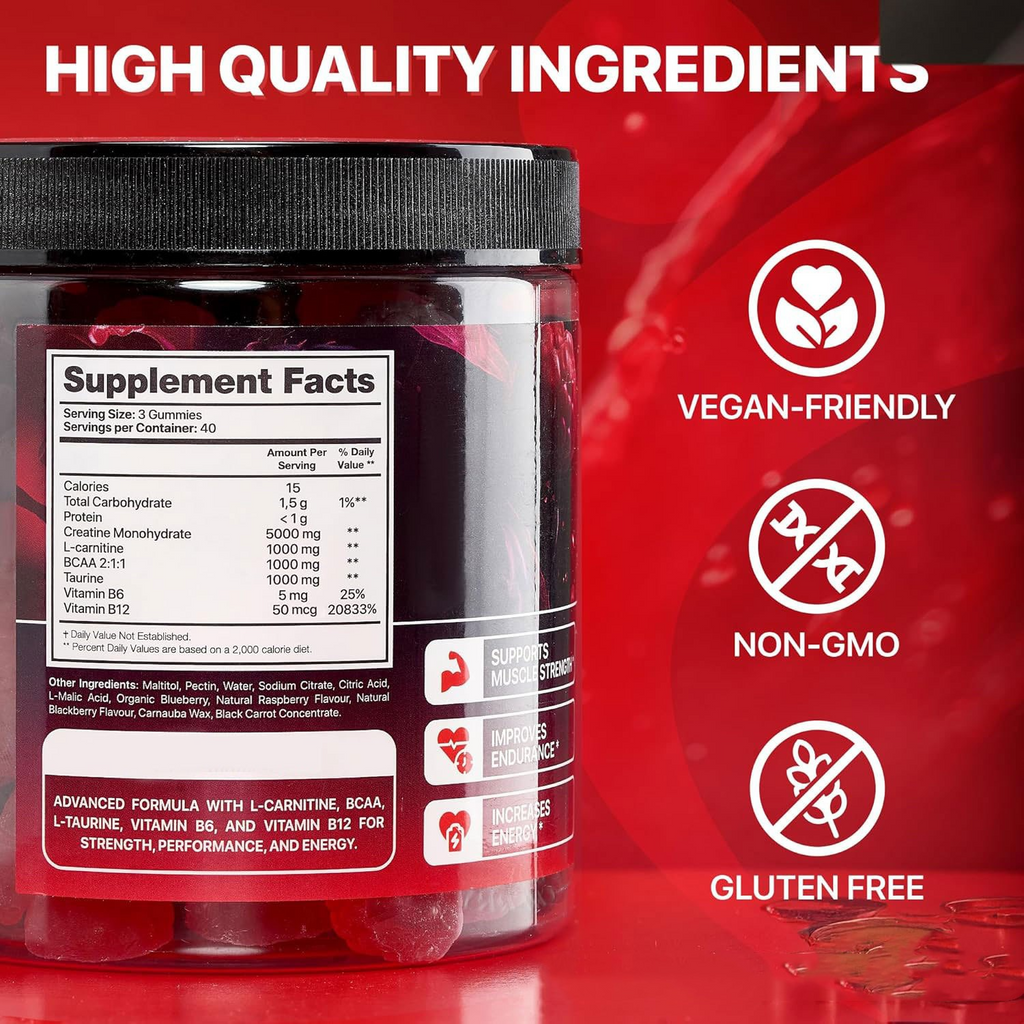 Creatine Monohydrate Gummies supplement facts panel