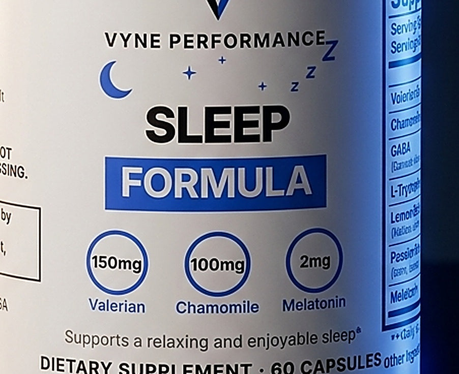 Vyne Sleep Formula label detail showing disclosed doses